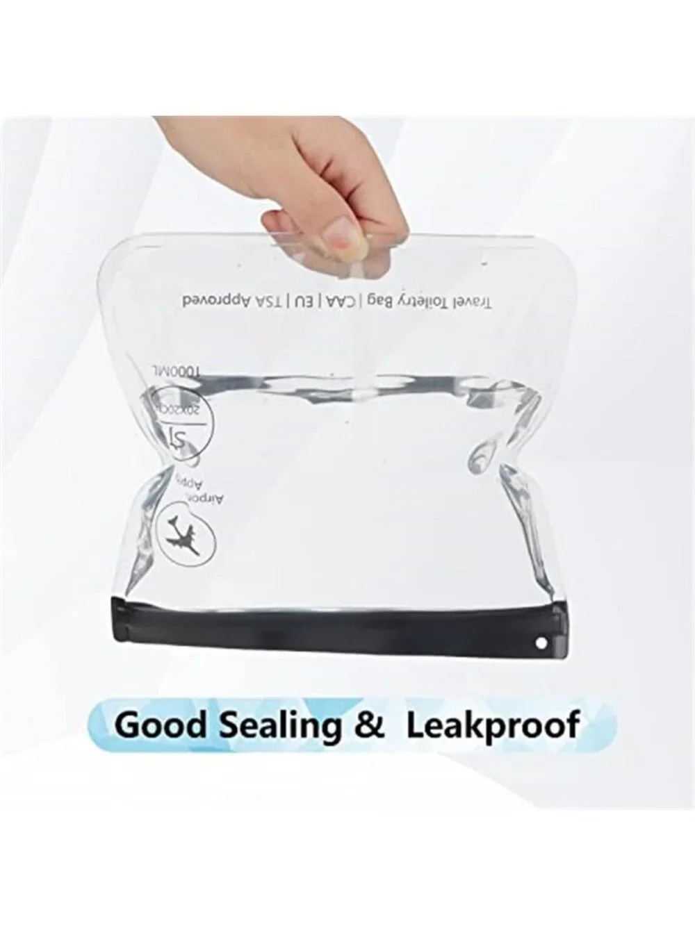 Clear Travel Toiletry Bag TSA Approved Airport Security Leakproof Cosmetic Bag